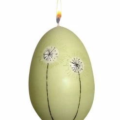 Null Eikerze "Gänseblümchen" Pastellgrün 115 X Ø 80 Mm, Designkerze Ostern, Frühling Und Sommer