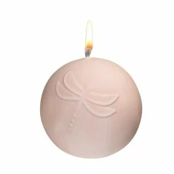 Null Osterkerze Kugelkerze "Libelle" Apricot Ø 100 Mm, Designerkerze Ostern, Frühling, Sommer