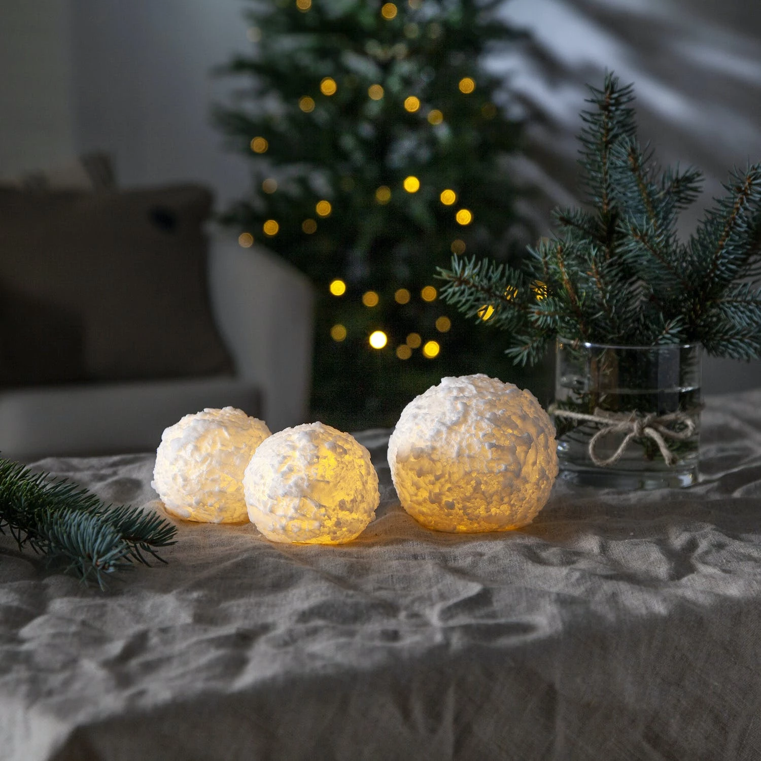 Null LED Kerze Schneeball Kugel Schneekugel Kugelkerze Echtwachs Flackernd Weiß – Bild 6