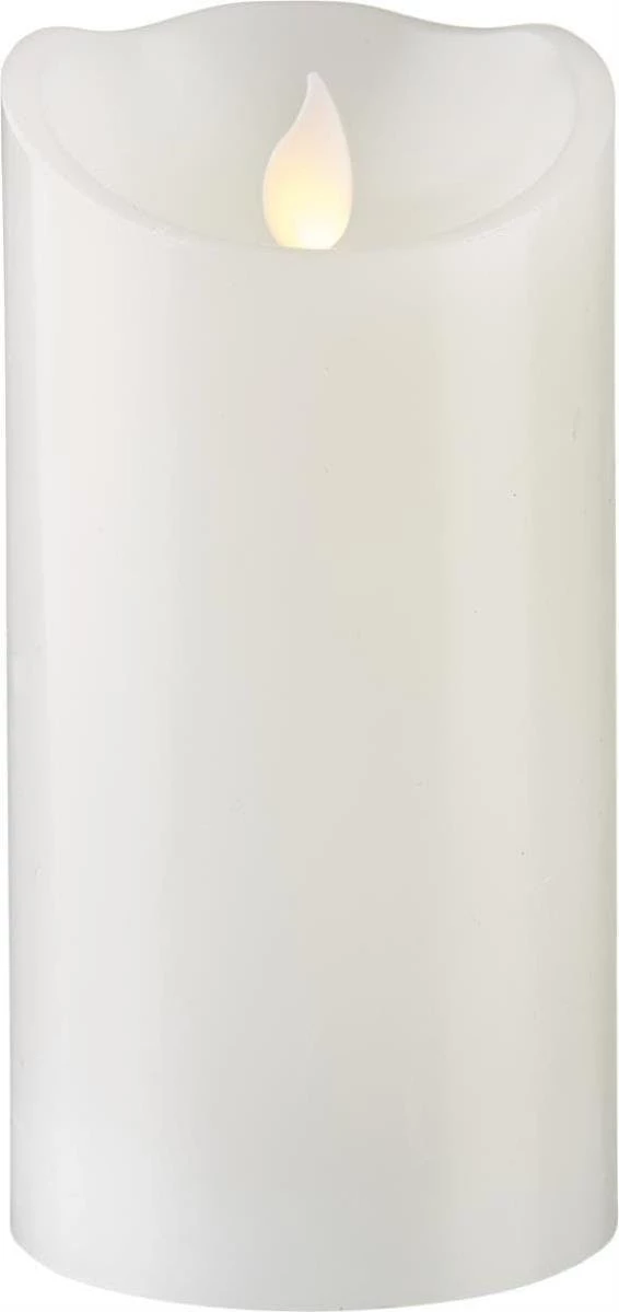 Null LED Kerze Twinkle Echtwachs Mechanisch Bewegte Flamme Timer H: 10cm Weiß – Bild 4