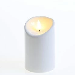 Null LED Kerze Für Außen Terrasse Balkon Garten 3D Flamme Flackernd Timer H: 12,5cm