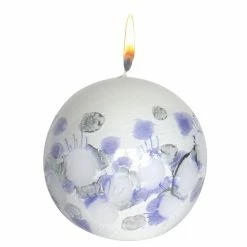 Null Kugelkerze "Tupfen" Lavendel Ø 100 Mm, Designkerze Ostern, Frühling Und Sommer