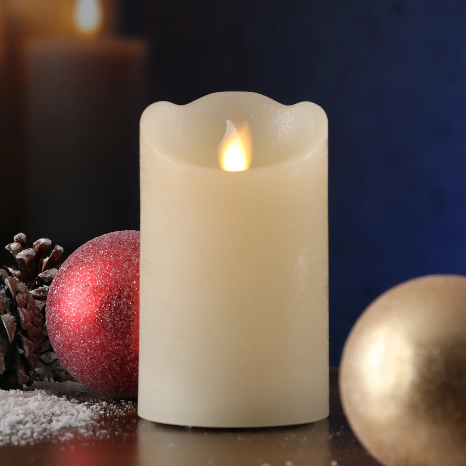 Null LED Kerze TWINKLE Echtwachs Bewegliche Flamme H: 12,5cm Timer Creme FĂŒr Innen â Bild 6