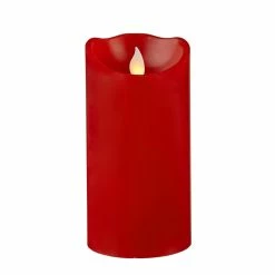 Null LED Kerze Twinkle Echtwachs Mechanisch Bewegte Flamme Timer H: 15cm Rot