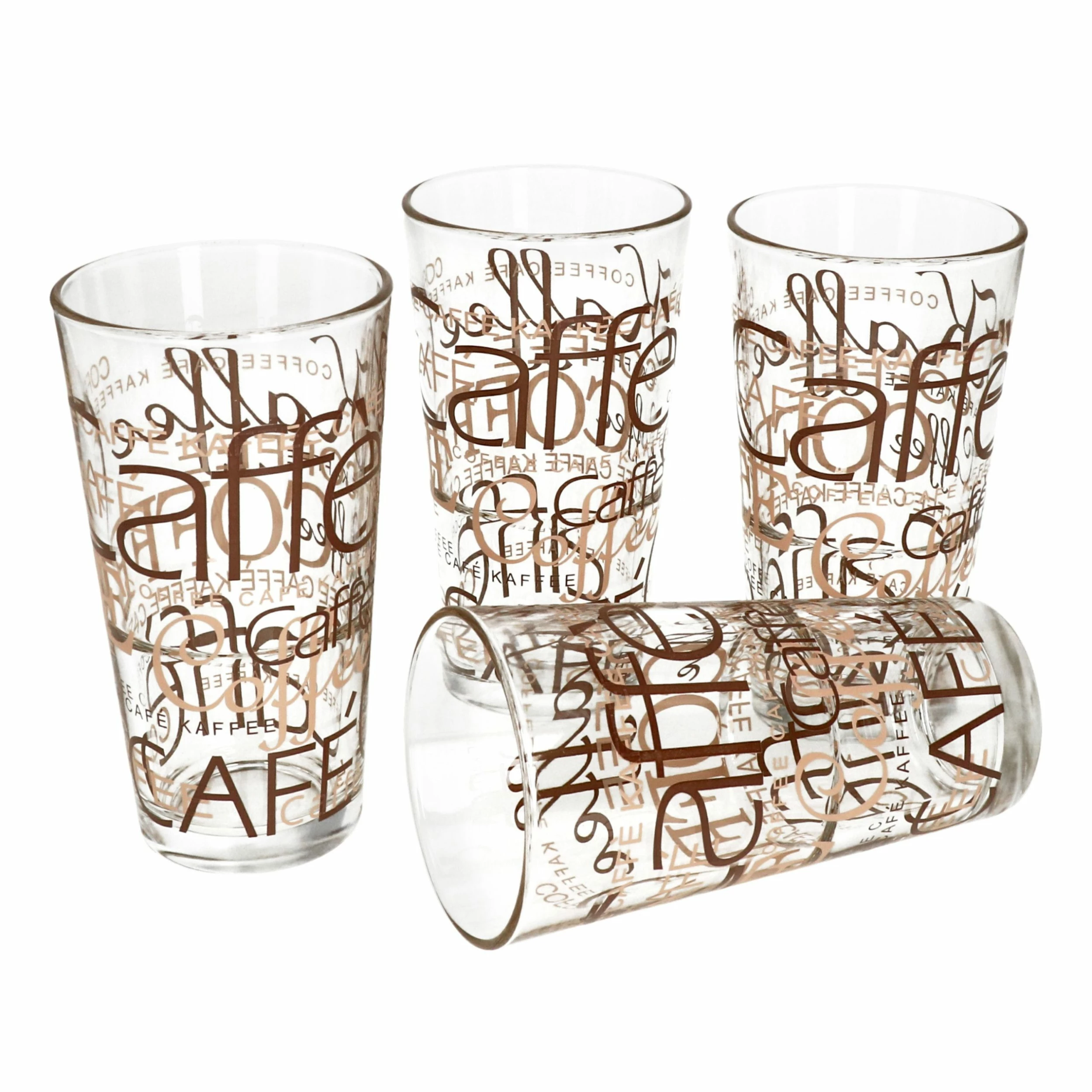 Null 4er Set Latte Macchiato Glas 39cl Stapelbar Coffee Dekor