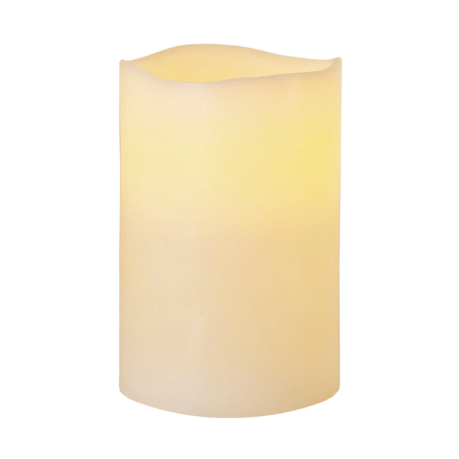 Null LED Stumpenkerze Big XL Echtwachs Flackernd Timer H: 15cm D: 10cm Creme – Bild 5