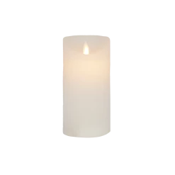 Null LED Echtwachskerze Weiß 6 Stunden Timerfunktion H 9 Cm Bewegliche Flamme