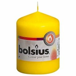 Null Bolsius Stumpenkerze 80/60mm Cellophaniert Gelb - 1 Stück