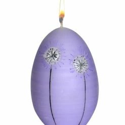 Null Eikerze "Gänseblümchen" Lavendel 115 X Ø 80 Mm, Designkerze Ostern, Frühling Und Sommer