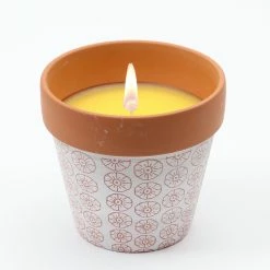 Null Duftkerze Citronella In Tontopf Terrakotta Mückenschutz Anti Mückenkerze Rosa