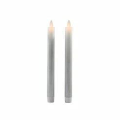 Null LED Stabkerzen Tafelkerzen Echtwachs Bewegliche Flamme Auspustfunktion 2er Set