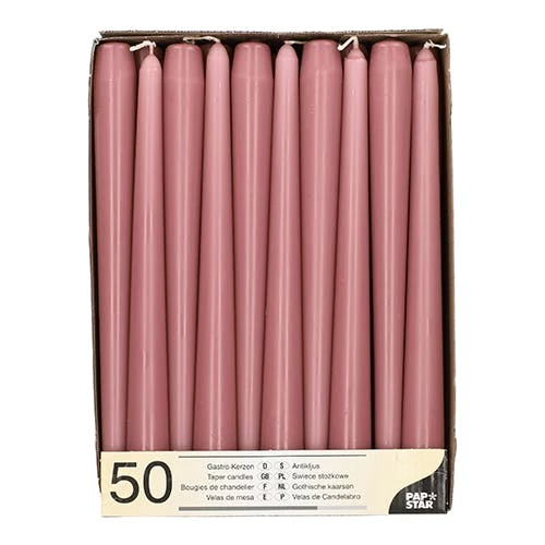 Null 100 Leuchterkerzen Altrosa Ø 2,2 Cm · 25 Cm – Bild 2