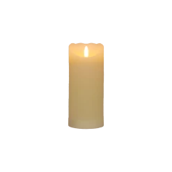 Null LED Echtwachskerze Elfenbein 6 Stunden Timerfunktion H 10 Cm Unbewegliche Flamme