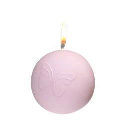 Null Osterkerze Kugelkerze "Schmetterling" Rosenholz Ø 80 Mm, Designerkerze Ostern, Frühling, Sommer