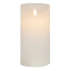 Null LED Echtwachskerze Weiß 6 Stunden Timerfunktion H 15 Cm Bewegliche Flamme