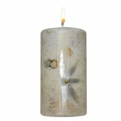 Null Stumpenkerze "Magnolia" Elfenbein 140 X Ø 70 Mm, Designkerze Ostern, Frühling Und Sommer