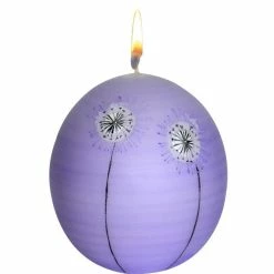 Null Kugelkerze "Gänseblümchen" Lavendel Ø 80 Mm, Designkerze Ostern, Frühling Und Sommer