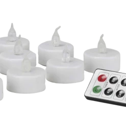Null LED Teelichte 10er Set Elektrische Teelichter Fernbedienung Timer Flammenlos