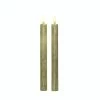 Null LED Stabkerzen Tafelkerzen 3D Flamme Echtwachs Flackernd H: 25cm Gold 2er Set