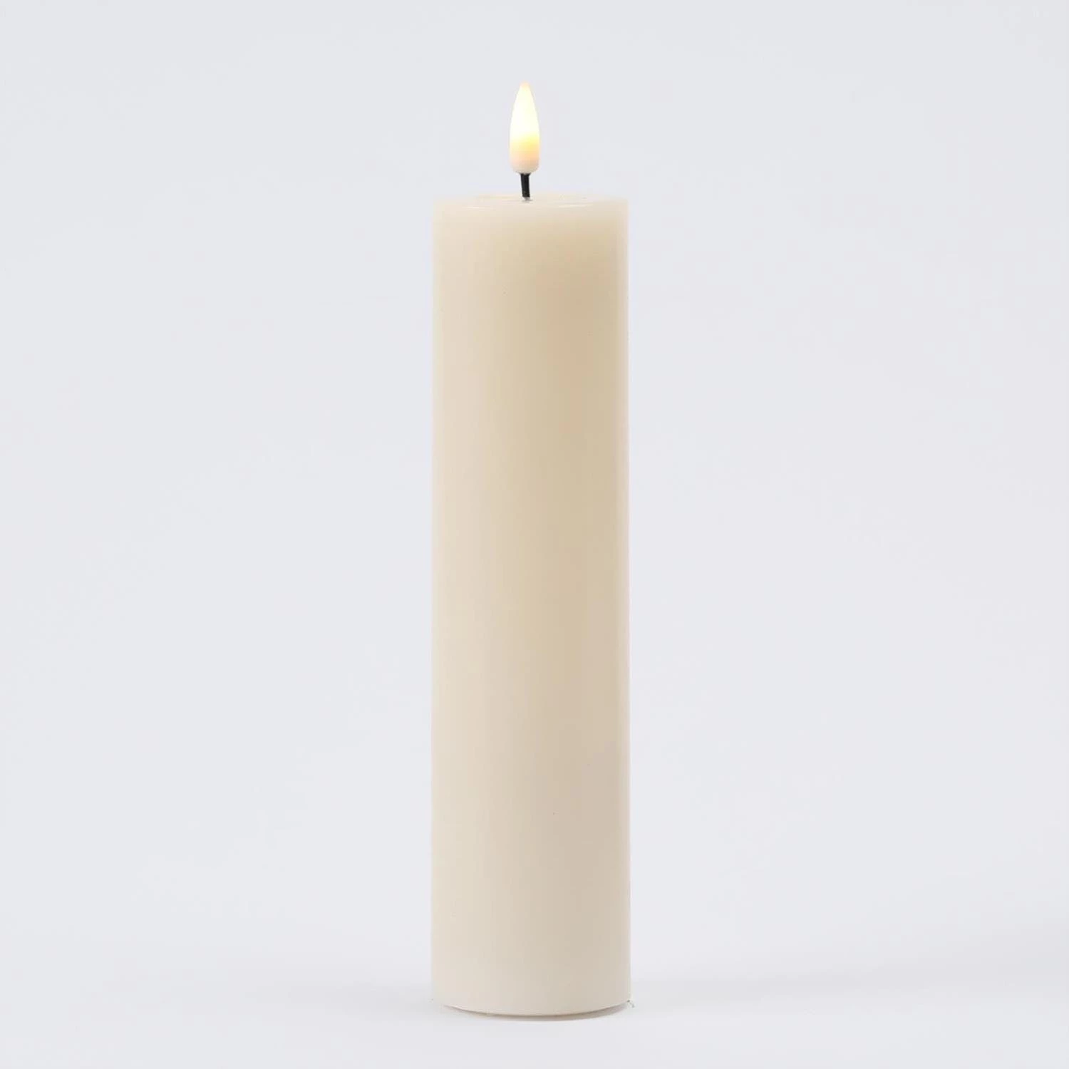 Null LED Kerze Flamme Echtwachs Flackernde 3D Flamme H: 22cm Timer Creme FĂŒr Innen â Bild 7