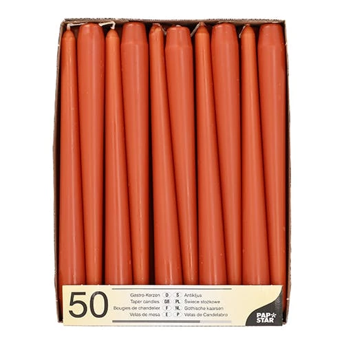 Null 100 Leuchterkerzen Rost Ø 2,2 Cm · 25 Cm