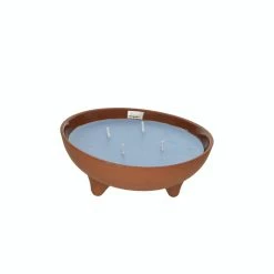 Null Duftkerze CITRONELLA In Tonschale 4 Dochte Gegen Stechmücken Terracotta/blau