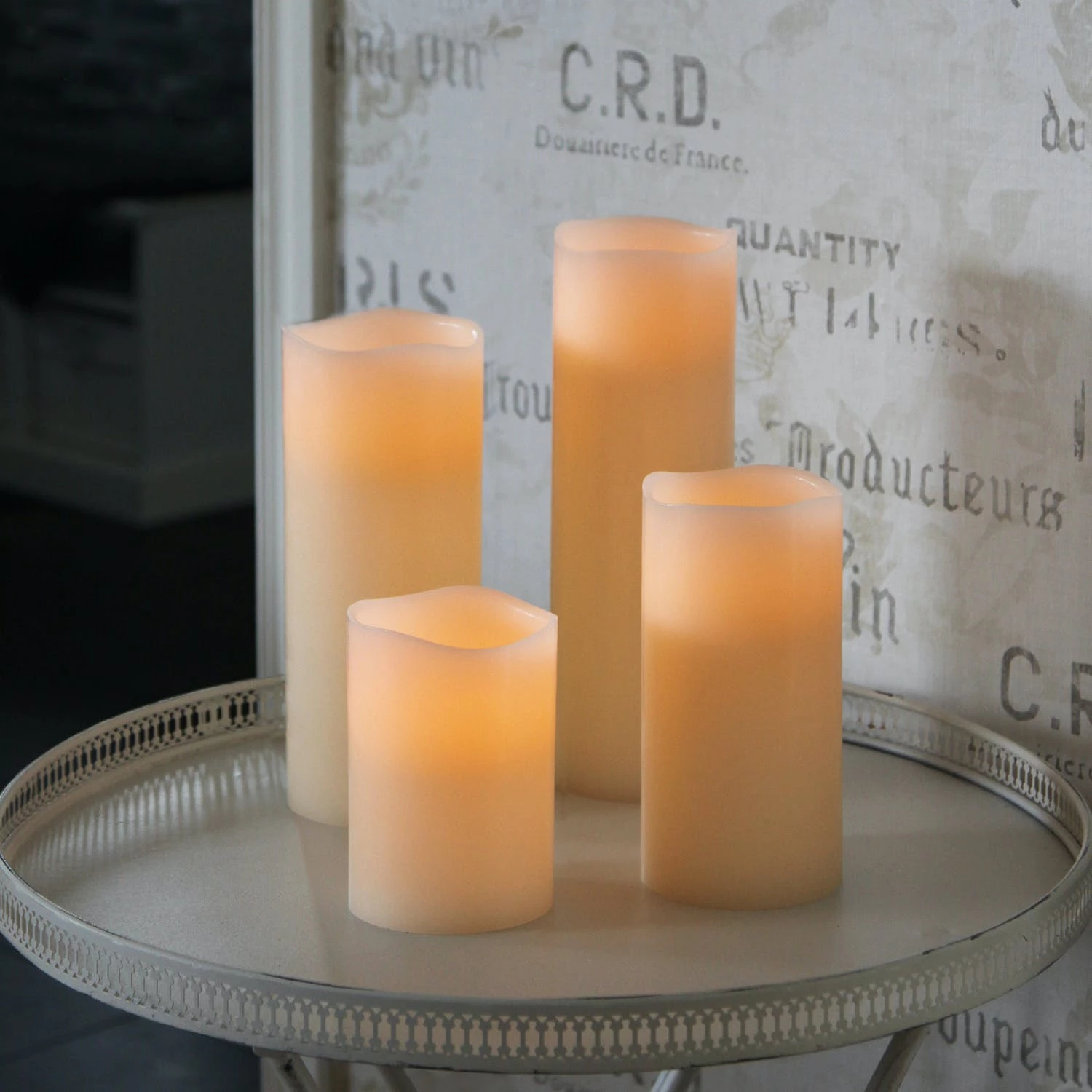 Null LED Stumpenkerze Big XL Echtwachs Flackernd Timer H: 15cm D: 10cm Creme – Bild 7