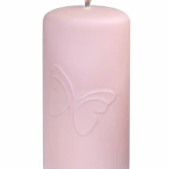 Null Osterkerze Stumpenkerze "Schmetterling" Rosenholz 140 X Ø 70 Mm, Designerkerze Ostern, Frühling, Sommer