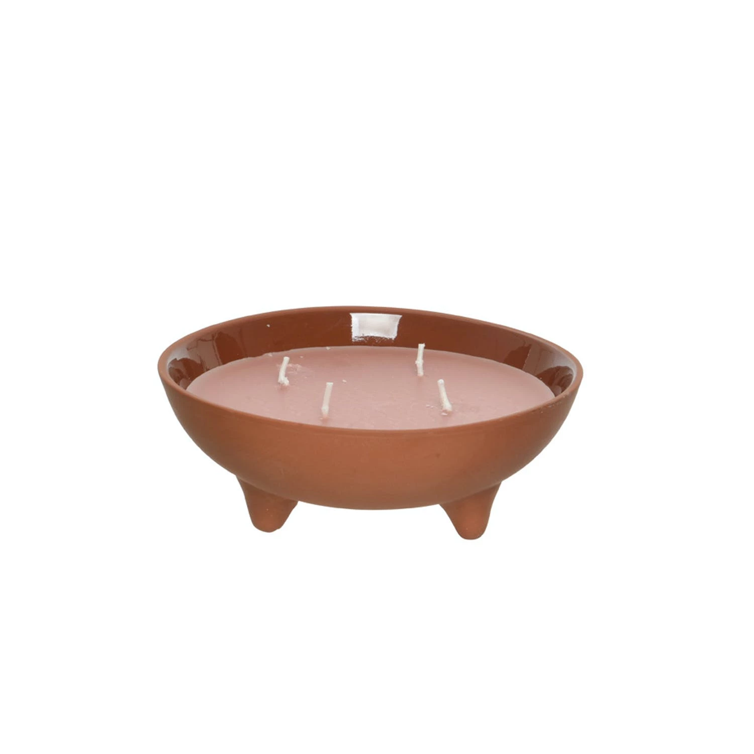 Null Duftkerze CITRONELLA In Tonschale 4 Dochte Gegen Stechmücken Terracotta/blau – Bild 2