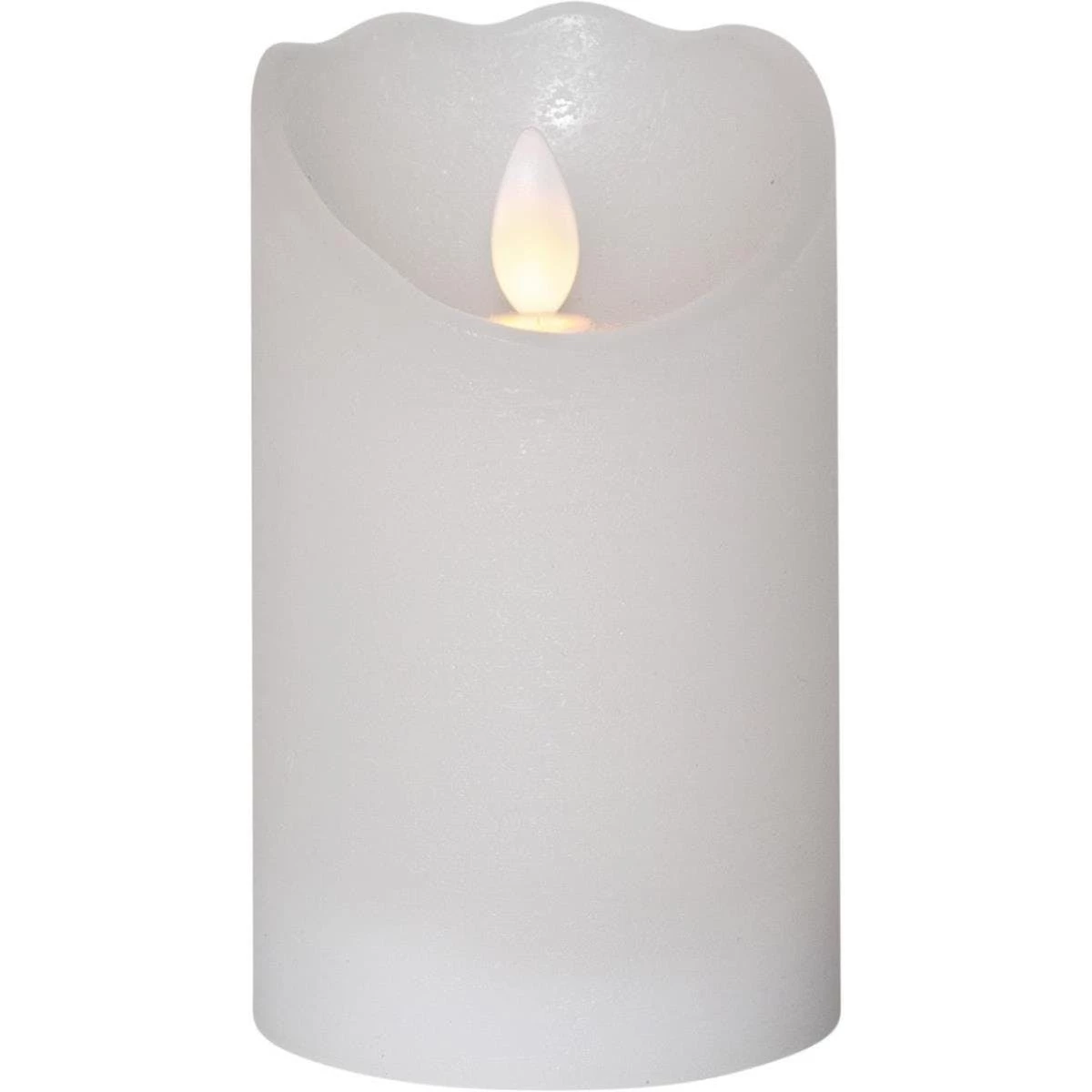 Null LED Kerze Glow Echtwachs Flackernde LED Timer H: 12,5cm, D: 7,5cm Weiß