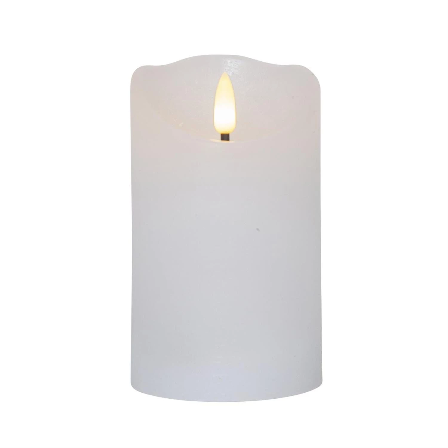 Null LED Kerze Rustik Optik Echtwachs Flackernde Flamme 12,5cm Timer Batterie Schwarz – Bild 4