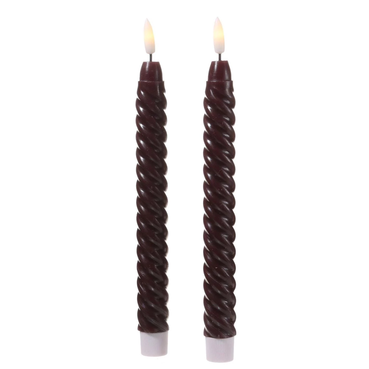 Null LED Stabkerzen Dinner Tafelkerzen Echtwachs Flackernd H: 15cm Timer Schwarz 2St. â Bild 4