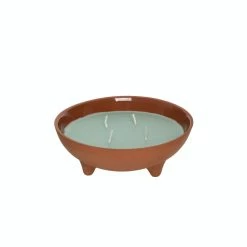Null Duftkerze CITRONELLA In Tonschale 4 Dochte Gegen Stechmücken Terracotta/grün