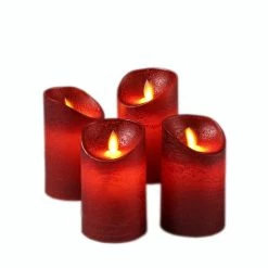 Null LED Kerzenset Adventskerzen Echtwachs Bewegl. Flamme Zum Auspusten 12,5cm 4St.