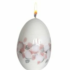 Null Eikerze "Tupfen" Rosenholz 115 X Ø 80 Mm, Designkerze Ostern, Frühling Und Sommer