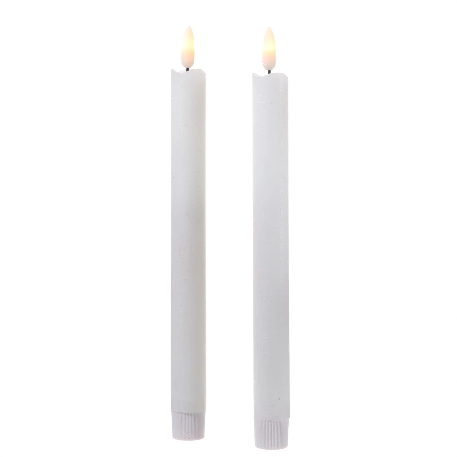 Null LED Stabkerzen Tafelkerzen 3D Flamme Echtwachs Flackernd H: 25cm Gold 2er Set â Bild 3