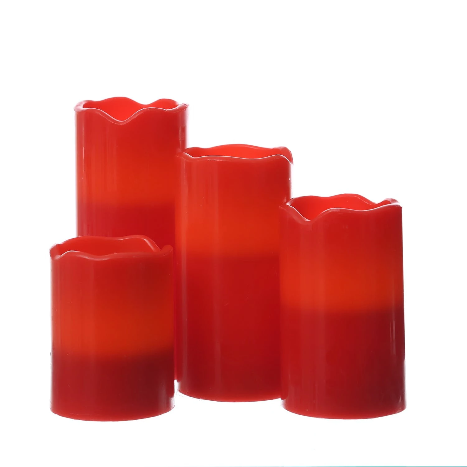 Null LED Kerzenset Adventskerzen Weihnachten 4 Größen Mit Fernbedienung Rot 4 Stück – Bild 6