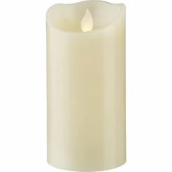 Null LED Kerze Twinkle Echtwachs Mechanisch Bewegte Flamme Timer H: 15cm Creme