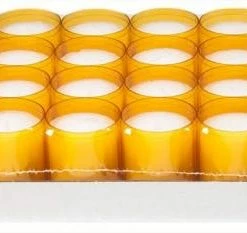 Null Refill Kerzen / Teelichteinsatz In Orange, Ø50x65 Mm, 24 Stück - Brenndauer Ca. 24 Std.