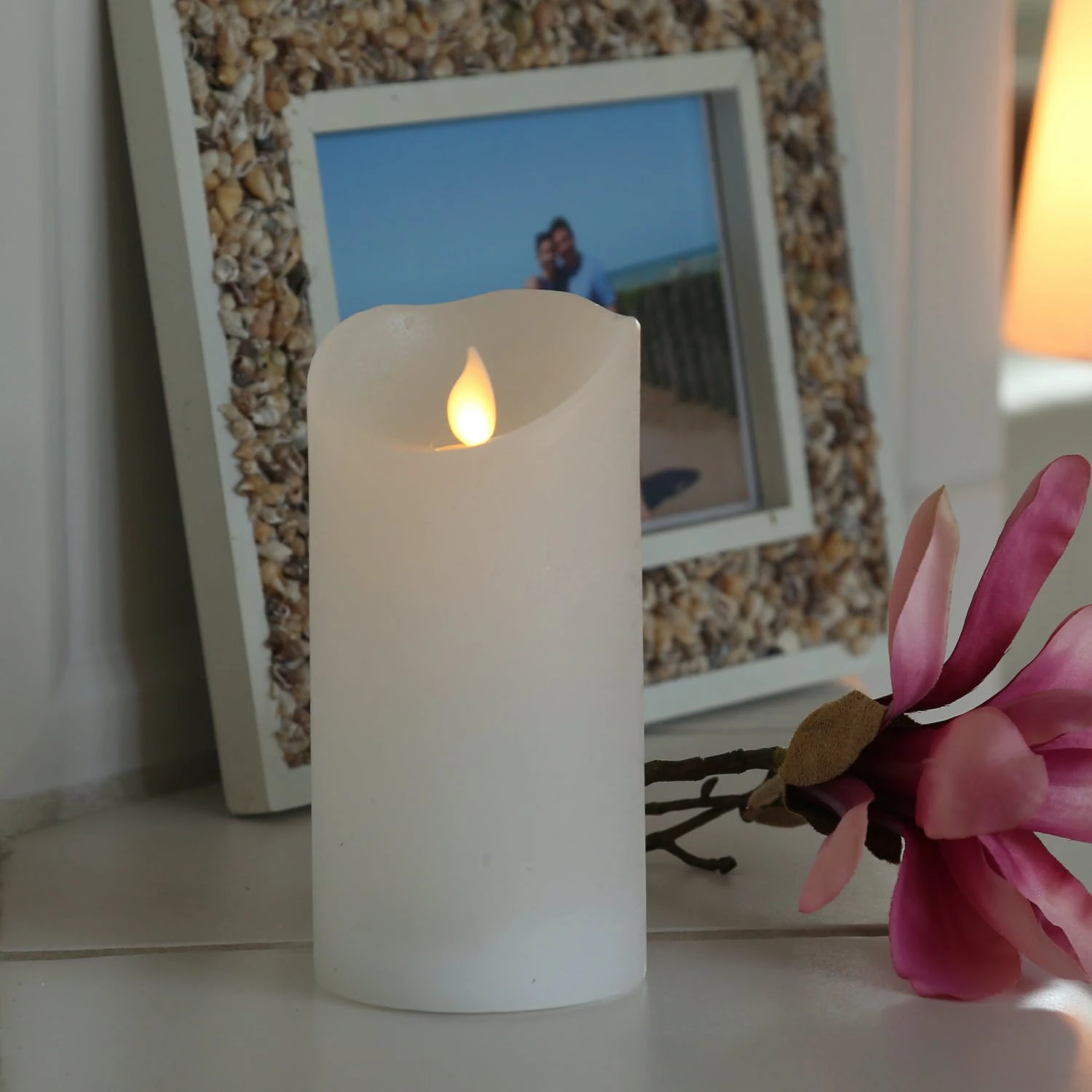 Null LED Kerze TWINKLE Echtwachs Bewegliche Flamme H: 15cm Timer Weiß Für Innen – Bild 7