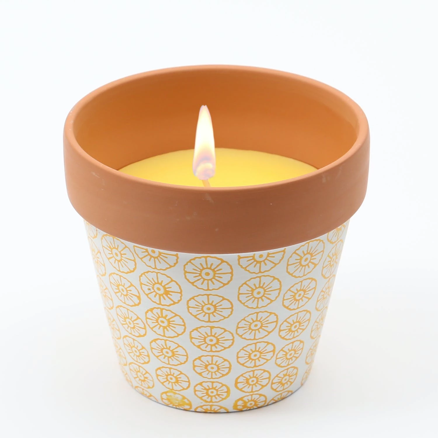 Null Duftkerze CITRONELLA In Tonschale 4 Dochte Gegen Stechmücken Terracotta/blau – Bild 7