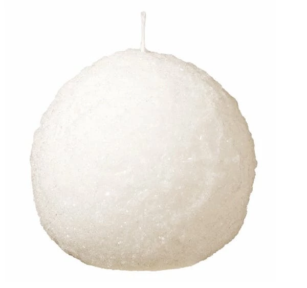 Null LED Kerze Schneeball Kugel Schneekugel Kugelkerze Echtwachs Flackernd Weiß – Bild 3