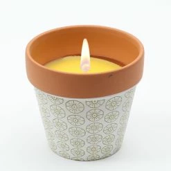 Null Duftkerze Citronella In Tontopf Terrakotta Mückenschutz Anti Mückenkerze Grün