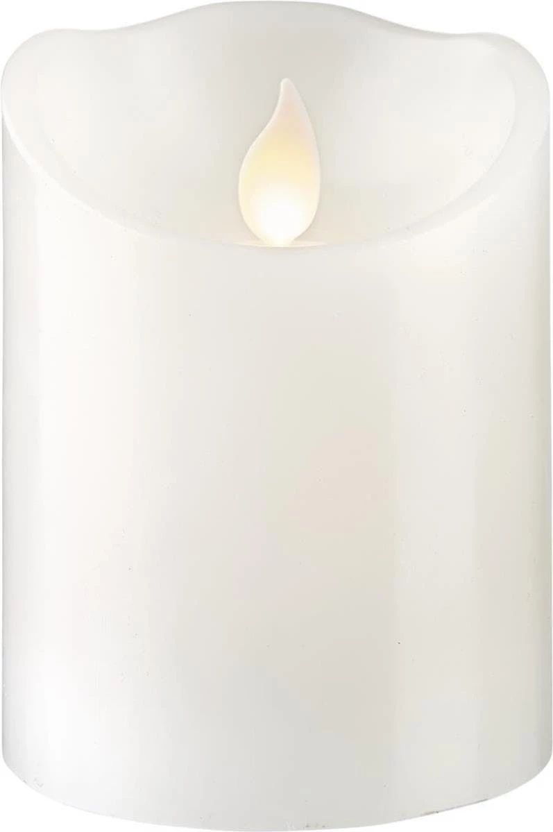 Null LED Kerze Twinkle Echtwachs Mechanisch Bewegte Flamme Timer H: 10cm Weiß