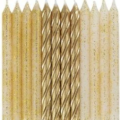 Null 24 Geburtstagskerzen Gold Mix