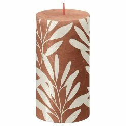 Null BOLSIUS Stumpenkerze Sihouette 13x7cm Rostiges Rosa/Salbei 1 Stück