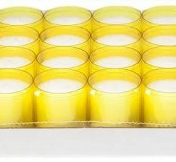 Null Refill Kerzen / Teelichteinsatz In Gelb, Ø50x65 Mm, 24 Stück - Brenndauer Ca. 24 Std.