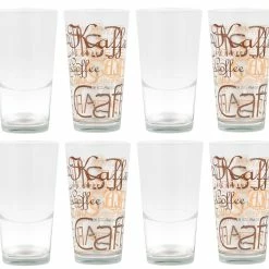 Null 12er Set Mix Latte Macchiato Glas 39cl Stapelbar Mit Dekor / Ohne Dekor