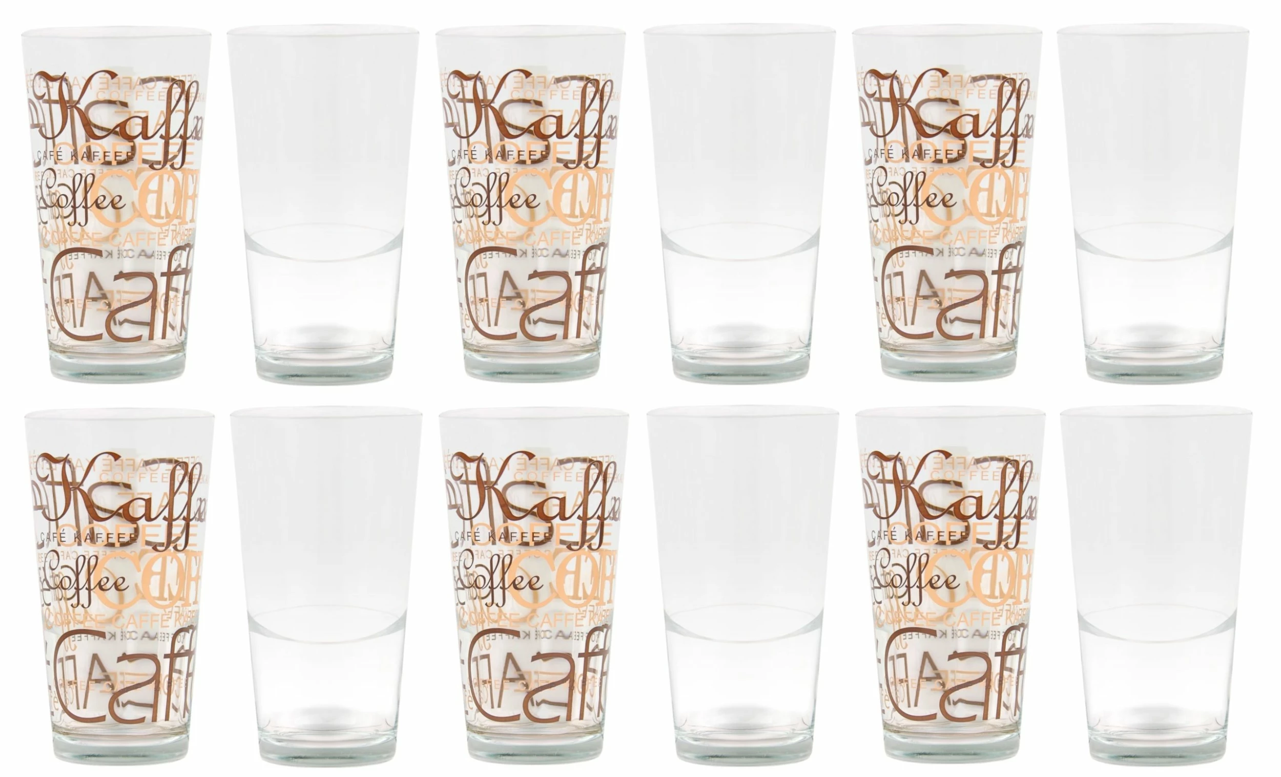 Null 4er Set Mix Latte Macchiato Glas 39cl Stapelbar Mit Dekor / Ohne Dekor â Bild 2