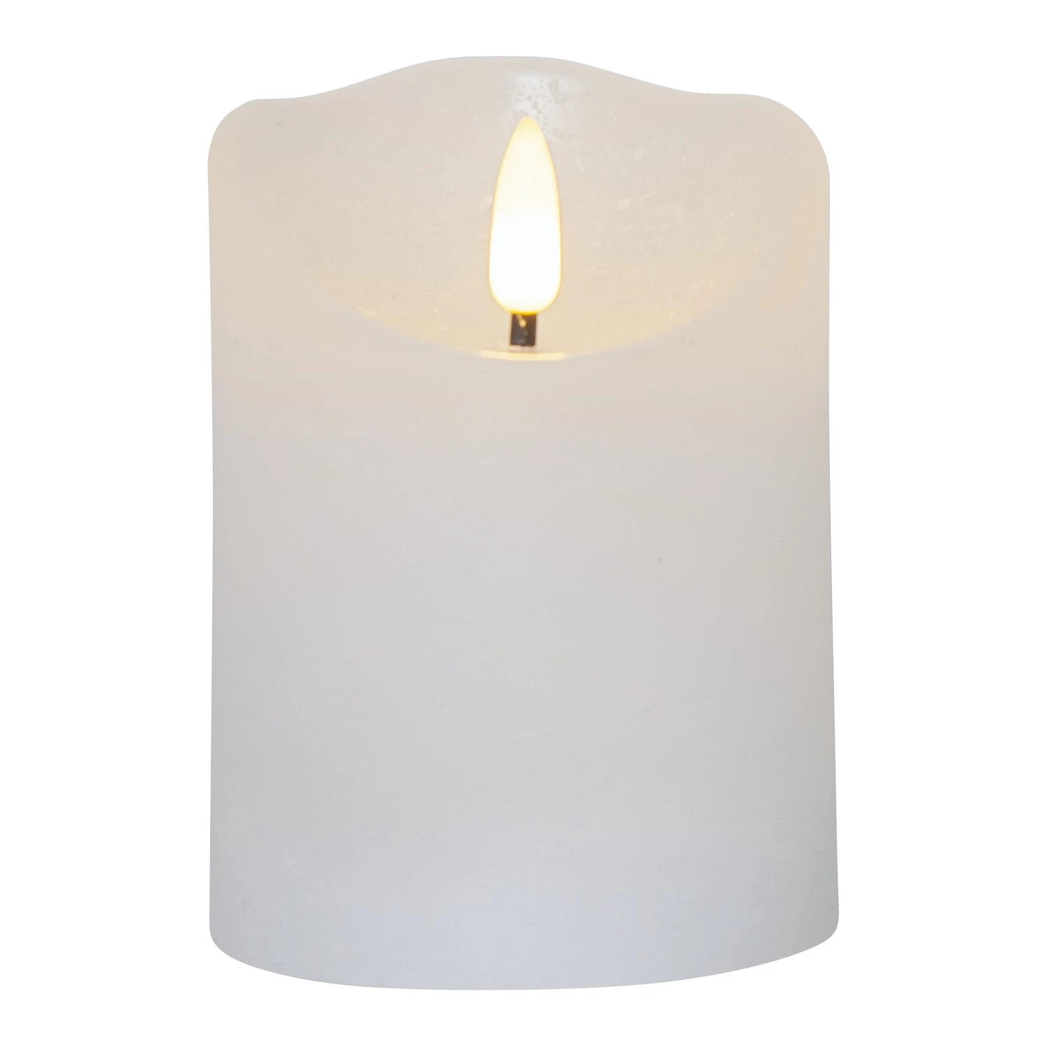 Null LED Kerzenset Rustik Optik Echtwachs Flackernde Flamme Timer Batterie Weiß 3St. – Bild 6